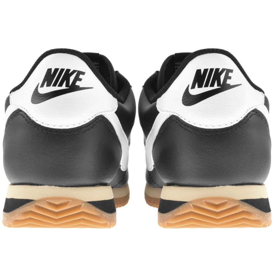 Nike cortez black leather best sale